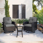 Aoxun 3 Pieces Patio Furniture Set, Patio Swivel Rocker Chairs Set of 2 - Image 2