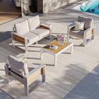 Aoxun Aluminum Outdoor Patio Furniture Set, 3 Seats Metal Sectional Patio - Image 7