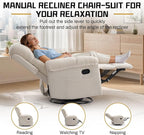 Korser Recliner Chair, Swivel Rocker Recliner Chair - Image 4