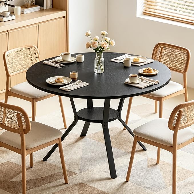 Wildhome Round Dining Table for 2-4, 43 Inch Dining Room Kitchen Table by WildhomeYourHomeFurnishingSolution