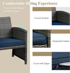 JAMFLY 4 Piece Outdoor Patio Furniture Set, Outdoor Wicker Rattan Chairs - Image 5