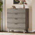 BORNOON 39" Tall Dresser for Bedroom, 4-Drawer Fluted Chest of Drawers - Image 3
