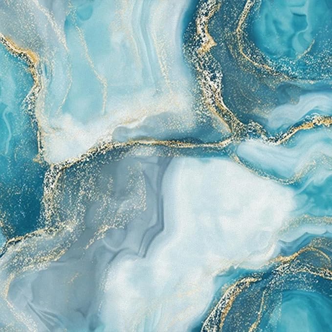 HOMETITUTE Teal Agate Marble Wallpaper Peel and Stick Blue Stone Pattern - Image 2