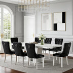 Henf 9 Pieces Faux Marble Dining Table Set by Henf
