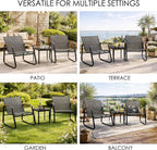 Kozyard 3-Piece Rocking Chair Set, Outdoor Rocking Textilene Bistro Set - Image 7