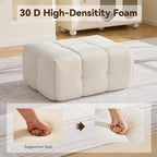 Large Boneless Ottoman, Upholstered Cloud Ottomans - Image 3