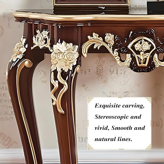 Vintage French Console Table, Wood Entryway Table - Image 4