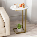 C Shaped End Table, Oval Couch Side Tables by Katrawu