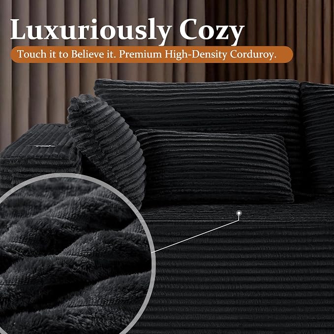 138" Cloud Sectional Couch, Comfort U Shaped Sofa - Image 5