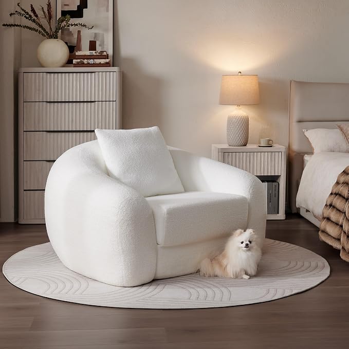 SICOTAS 49.9" Curved Convertible Sofa Couch Bed - Image 9