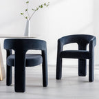 RIVOVA Modern Barrel Dining Chairs Set of 6, Velvet Upholstered Accent Side - Image 7