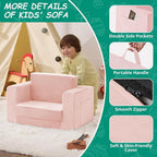 Kids Couch, 2-in-1 Toddler Chair Comfy 1-3 Years, Convertible Kids Chair - Image 4