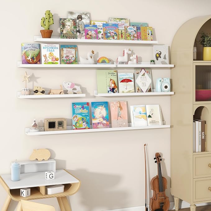 Fun Memories Picture Ledge Shelves Set of 2, 24 Inch Rustic Wall Mounted - Image 6