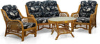 Malibu Lounge Loveseat Sofa Natural Rattan Wicker Handmade Design, Colonial - Image 5