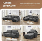 77.4" Chenille Modular Loveseat Oversized Upholstered 2 Seater Sectional Sofa - Image 6