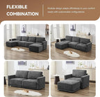 143.8" Modular Sectional Sofa Modern Chenille U Shaped Couch - Image 5