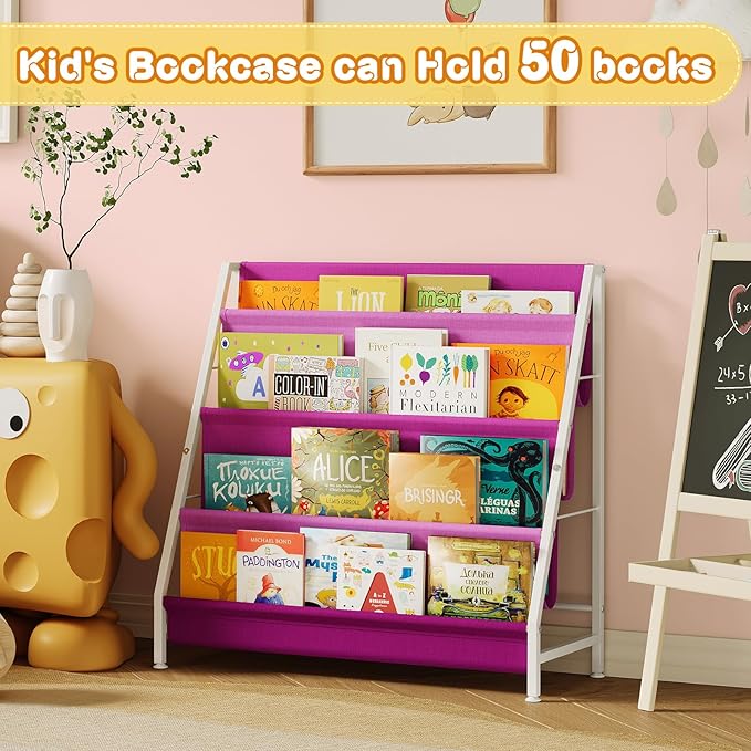 Aokitsink Kids Bookshelf for Kids Rooms, 4-Tier Montessori Bookshelf, Nursery - Image 4