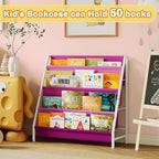 Aokitsink Kids Bookshelf for Kids Rooms, 4-Tier Montessori Bookshelf, Nursery - Image 4