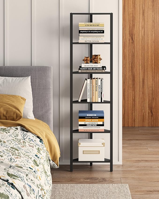 TUTOTAK Corner Shelf, 6-Tier Corner Bookshelf by ChoosetutotakFurnitureBuildYourCozyHome