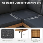 Aoxun Patio Furniture Set, 7 Piece Outdoor Sectional Sofas - Image 4