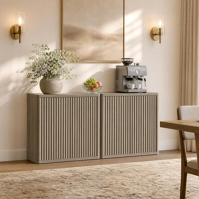 SICOTAS Buffet Cabinet with Storage 34.6" Sideboard Accent Modern Credenza with - Image 7