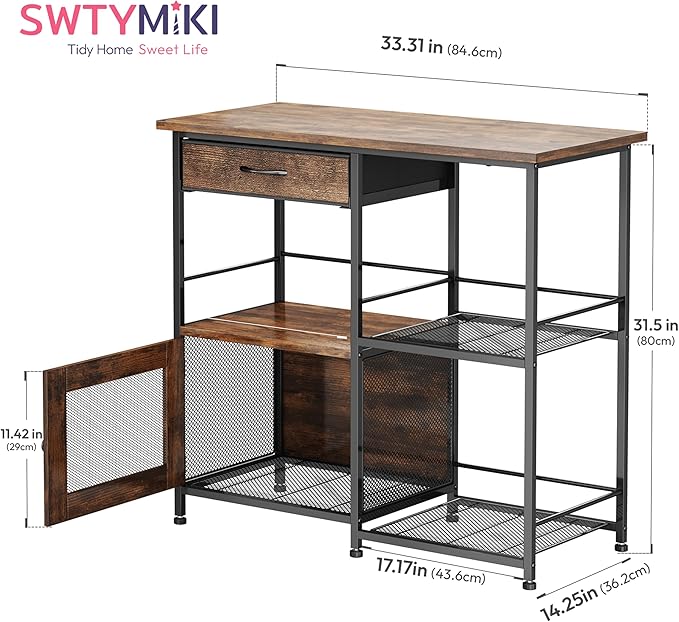 SWTYMIKI 33.31''x14.25'' Coffee Bar Cabinet - Image 2