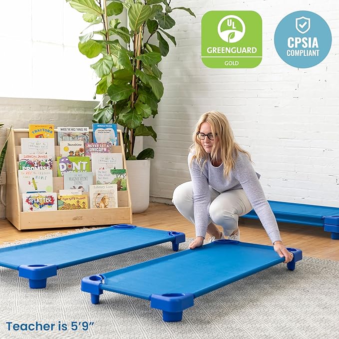 ECR4Kids Stackable Kiddie Cot, Ready-to-Assemble, Standard Size, Classroom - Image 7