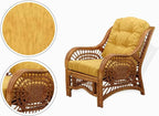 Malibu Lounge Set of 4: 2 Natural Rattan Wicker Chairs, Three-Seater Sofa - Image 6