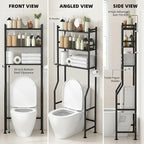 GloTika 3-Tier Over Toilet Storage - 150lb Total Capacity Metal Bathroom - Image 8
