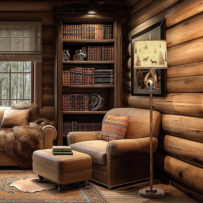 Scenekoy Rustic Farmhouse Antlers Floor Lamp - Image 7