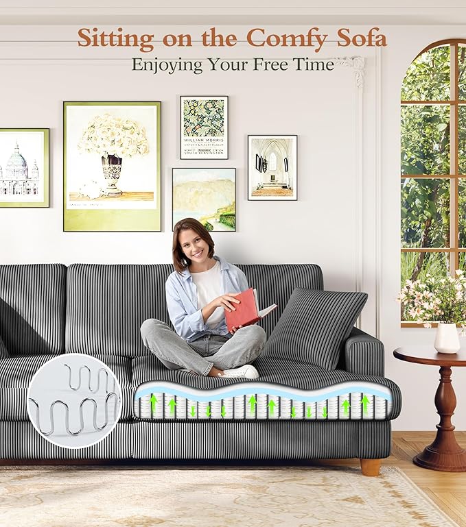 Kidirect 87in U Shaped Couch, Modular Sofa No Tool Assembly, Comfy Sectional - Image 7