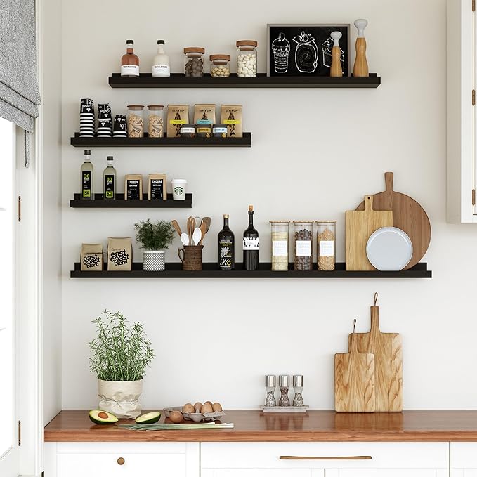 Floating Shelves for Wall, 24 inch Wood Floating Shelves Set of 2, Picture - Image 4
