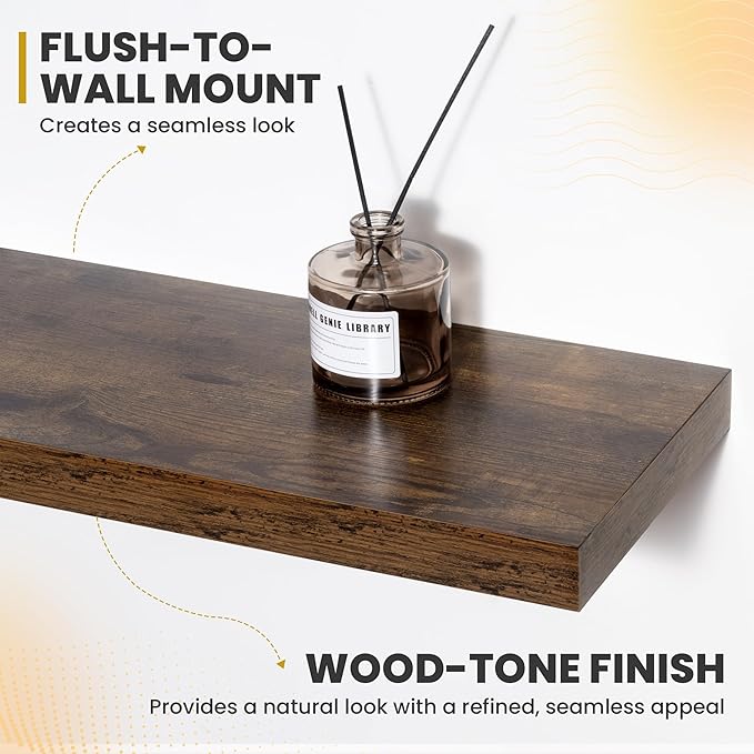 Acovy 40 Inch Floating Shelves, 9.3" Deep Floating Shelf Wall Mounted, Rustic - Image 6