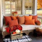 MIULEE Pack of 2 Decorative Outdoor Solid Waterproof Throw Pillow Covers Faux - Image 5