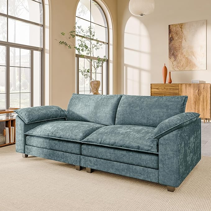 Modern Loveseat Sofa Chenille Cloud Couch by JUMMICO