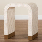 Bali & pari Carlyn Coastal Beige and White Mother of Pearl Capiz Shell End Table - Image 9