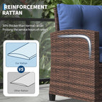 Garvee Outdoor Wicker Chairs, 3 Pieces Patio Furniture Set, All Weather High - Image 3