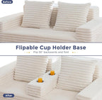 MAXYOYO Loveseat Sofa Bed, Striped Faux Fur Foldable Floor Sofa Couch in A Box - Image 6