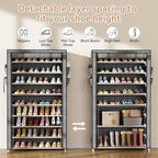 LANTEFUL Shoe Rack with Covers 10 Tier Tall Shoe Rack Organizer Large Capacity - Image 6