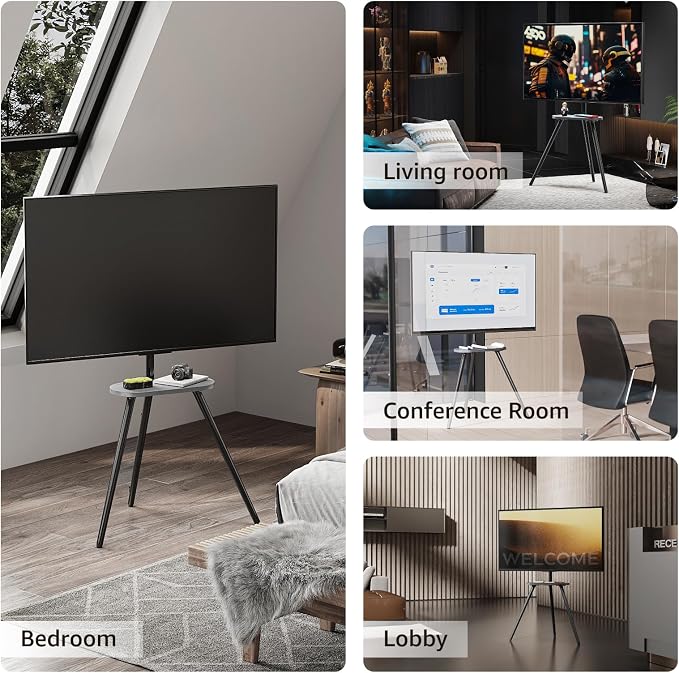Tripod Easel TV Stand for 43–65 Inch TVs, Height Adjustable Swivel Floor TV - Image 7