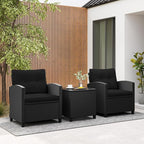 Tangkula 3 Piece Patio Furniture Set, Rattan Conversation Set w/Soft Seat & - Image 9