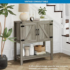 Mufico Console Table with 2-Door Cabinet Coffee Bar Cabinet Sofa Table - Image 3