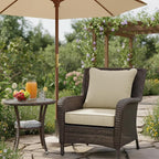 Summsun Patio Chair Cushions 24 x 24 Inch, Faux Linen Outdoor Furniture Cushions - Image 2