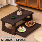 Japanese Tatami Coffee Table, Solid Wood Low Table - Image 4