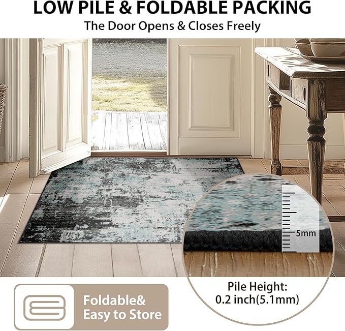 RELEANY Washable Area Rugs 7'x9' Non-Slip Modern Abstract Soft - Image 6