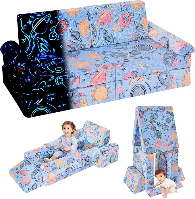 IFNOW Modular Kids Play Couch, Convertible & Washable Toddler Foam Couch Kids by IFNOW