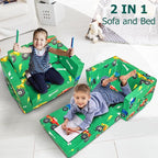Kids Couch, 2-in-1 Kids Fold Out Sofa, Convertible Toddler Couch to Lounger - Image 4