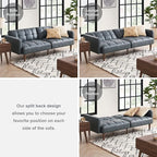 mopio Aaron 76.8" Couch, Small Futon Sofa Bed, Mid Century Modern Futon Couch - Image 6