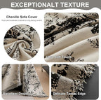 VClife Floral Couch Cover Vintage Rustic Creamy White Sofa Cover - Image 6