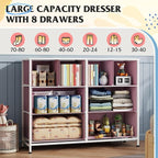 WLIVE Dresser for Bedroom with 8 Drawers, Wide Fabric Dresser for Storage and - Image 4